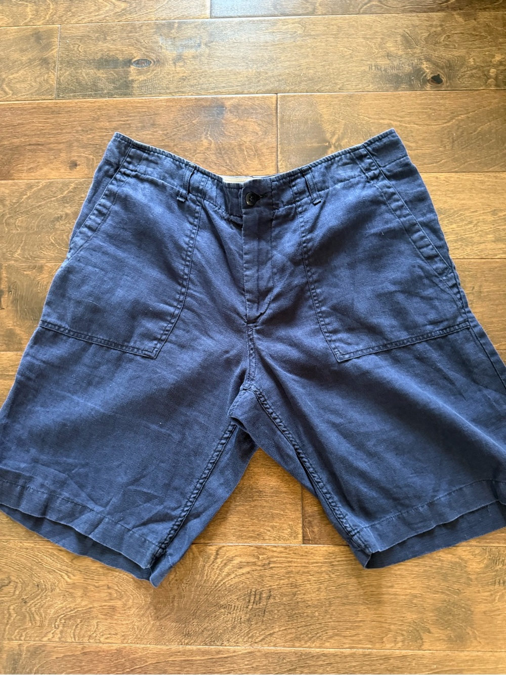 Men's Lacoste Navy Blue  Linen Shorts